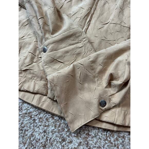 Coldwater Creek Designs Crinkle Tan Zip jacket/blazer; Lightweight; Size Large - Picture 9 of 10